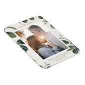 水の色の葉植物性アイボリー日付を保存 マグネット (右側)