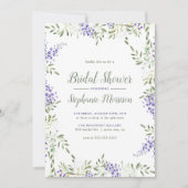 水の色の藤ブライダルシャワー招待 招待状 (正面)