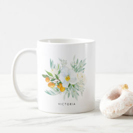 水の色の蘭とクムカッツブーケブライドメイド コーヒーマグカップ