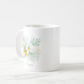 水の色の蘭とクムカッツブーケブライドメイド コーヒーマグカップ (正面左)