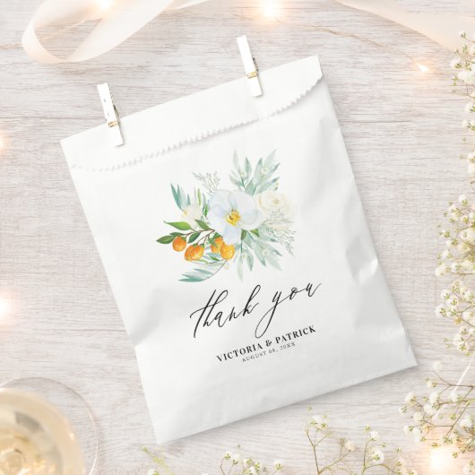 水の色の蘭とクムカ結婚ッツありがとう フェイバーバッグ (クリップ留めされた状態)