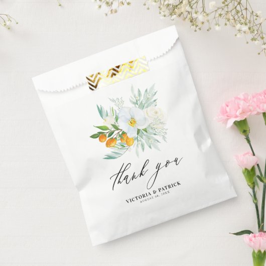 水の色の蘭とクムカ結婚ッツありがとう フェイバーバッグ (封をした状態)