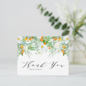 水の色の蘭とクムクアッツガーランドありがとう ポストカード (スタンド正面)