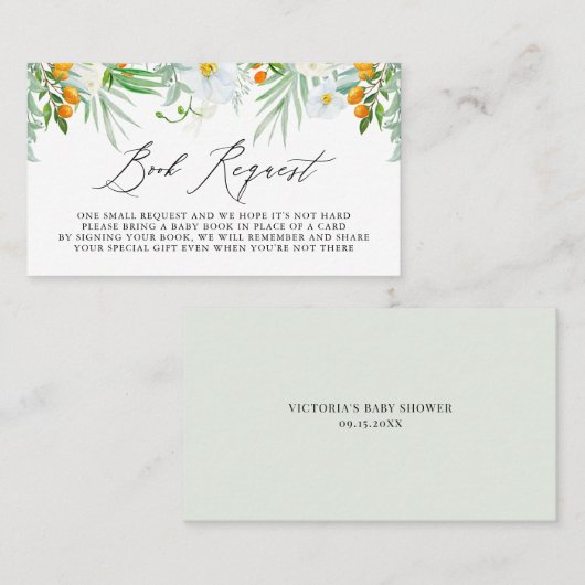 水の色の蘭とクムクアツブックリクエストのカード プレイスカード (正面/裏面)