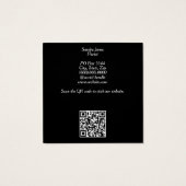 水の色の蘭とモンステラ葉の名刺 (裏面)