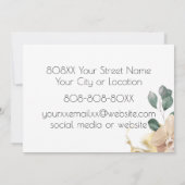 水の色の蘭と金ゴールド 招待状 (裏面)