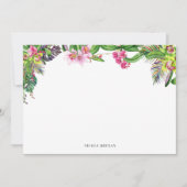 水の色の蘭のパーソナライズお洒落された ノートカード (正面)