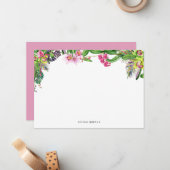 水の色の蘭のパーソナライズお洒落された ノートカード (正面/裏面インサイチュ)