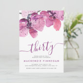 水の色の蘭の紫の30歳の誕生日パーティー 招待状 (スタンド正面)