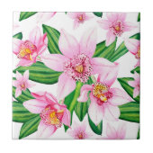 水の色の蘭デザイン12 タイル (正面)