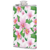 水の色の蘭デザイン12 フラスク (左)