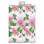 水の色の蘭デザイン12 フラスク (裏面)