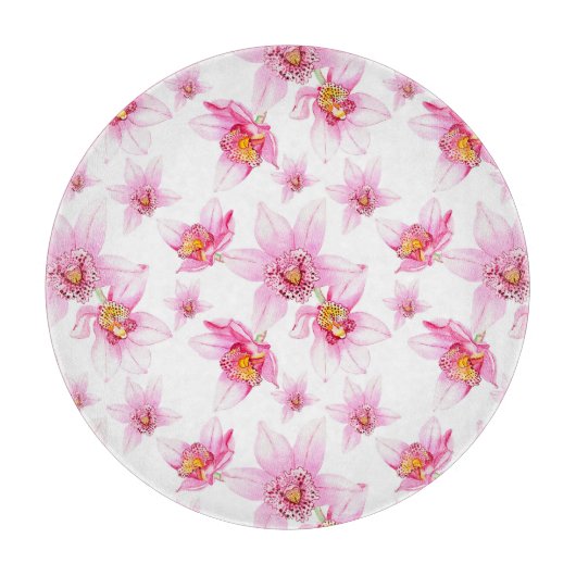 水の色の蘭デザイン15 カッティングボード (正面)