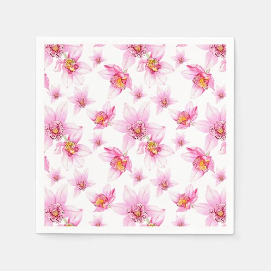 水の色の蘭デザイン15 スタンダードカクテルナプキン (正面)