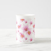 水の色の蘭デザイン15 ボーンチャイナマグカップ (正面)