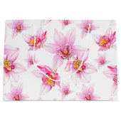 水の色の蘭デザイン15 ラージペーパーバッグ (正面)