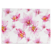 水の色の蘭デザイン15 ラージペーパーバッグ (裏面)