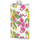 水の色の蘭デザイン18 フラスク (左)