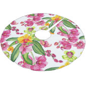 水の色の蘭デザイン18 ブラッシュドポリエステルツリースカート (アングル)