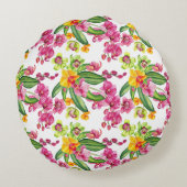 水の色の蘭デザイン18 ラウンドクッション (裏面)