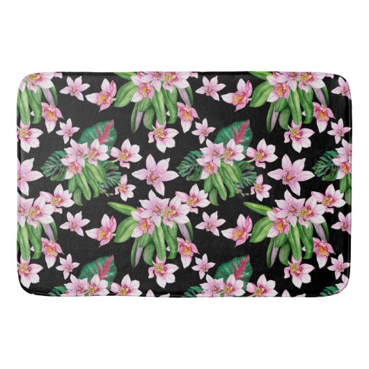 水の色の蘭デザイン27 バスマット (正面)