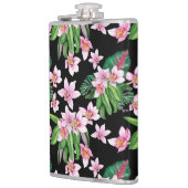 水の色の蘭デザイン27 フラスク (左)