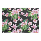 水の色の蘭デザイン27 枕カバー (正面左)