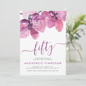 水の色の蘭パープルファイティートバースデーパーティー 招待状 (スタンド正面)