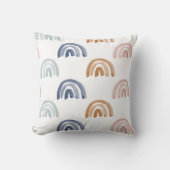 水の色の虹を地球のトーンでリバーシブル クッション (正面)