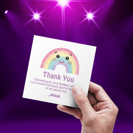 水の色の虹感謝していあなた女の子1誕生日 ノートカード