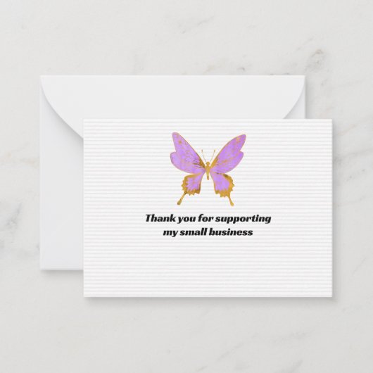 水の色の蝶ありがとう ノートカード (正面)