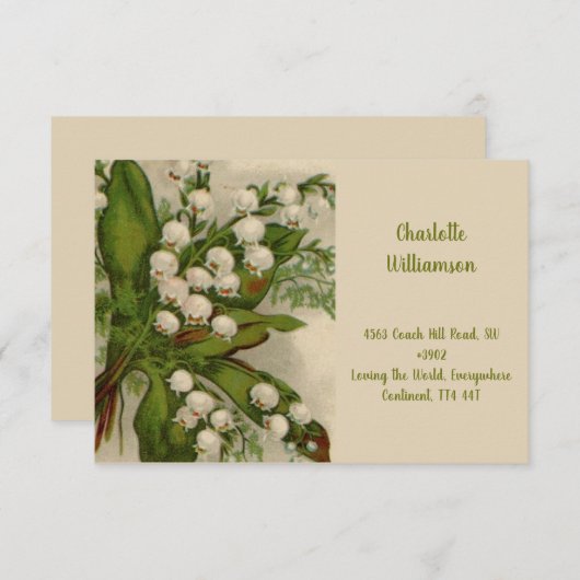 水の色の谷の花のユリ エンクロージャーカード (正面/裏面)