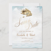 水の色の貝殻、海の日付を保存 セーブザデート (正面)