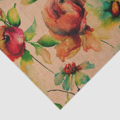 水の色の赤いバラの木 薄葉紙 (詳細)