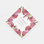 水の色の赤いポピーとあなたの名結婚前 スタンダードランチョンナプキン (角)