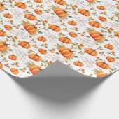 水の色の赤ちゃんシャワーに小さなカボチャ ラッピングペーパー (角)