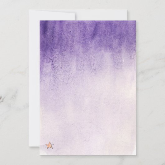 水の色の赤ちゃんシャワーの途中の小さな星 招待状 (裏面)