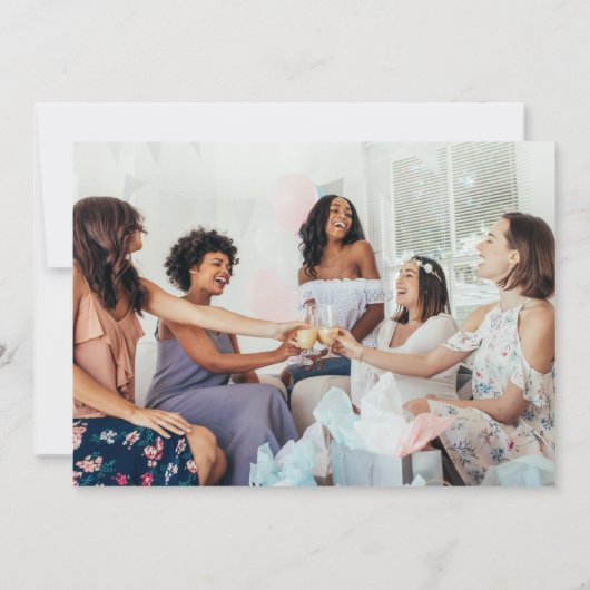 水の色の赤ちゃんシャワーの途中の小さな蜂蜜 サンキューカード (裏面)