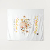 水の色の赤ちゃんシャワーの途中の小さな蜂蜜 タペストリー (正面(横))