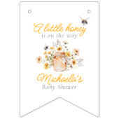 水の色の赤ちゃんシャワーの途中の小さな蜂蜜 バンティングフラッグ (第2の旗)