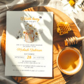 水の色の赤ちゃんシャワーの途中の小さな蜂蜜 招待状