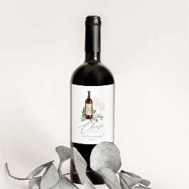 水の色の赤ワイン植物性応援愛する ワインラベル