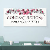 水の色の赤結婚の花 横断幕 (トレードショー)