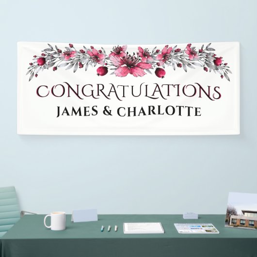 水の色の赤結婚の花 横断幕 (トレードショー)