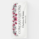 水の色の赤結婚の花 横断幕 (縦)