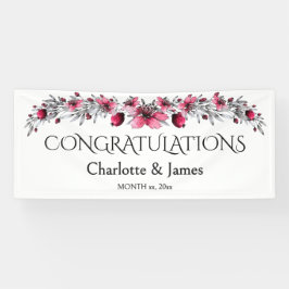 水の色の赤結婚の花 横断幕