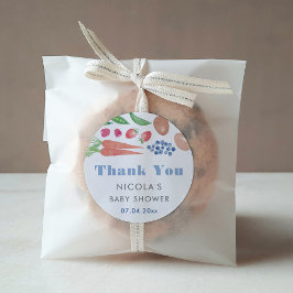 水の色の農家市場の少年の赤ちゃんシャワー好意 ラウンドシール