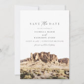 水の色の迷信の山の日付を保存 招待状 (正面)