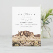 水の色の迷信の山の日付を保存 招待状 (スタンド正面)