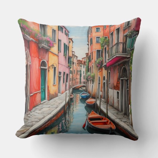水の色の通りでヴェネツィアラージスロー クッション (正面)
